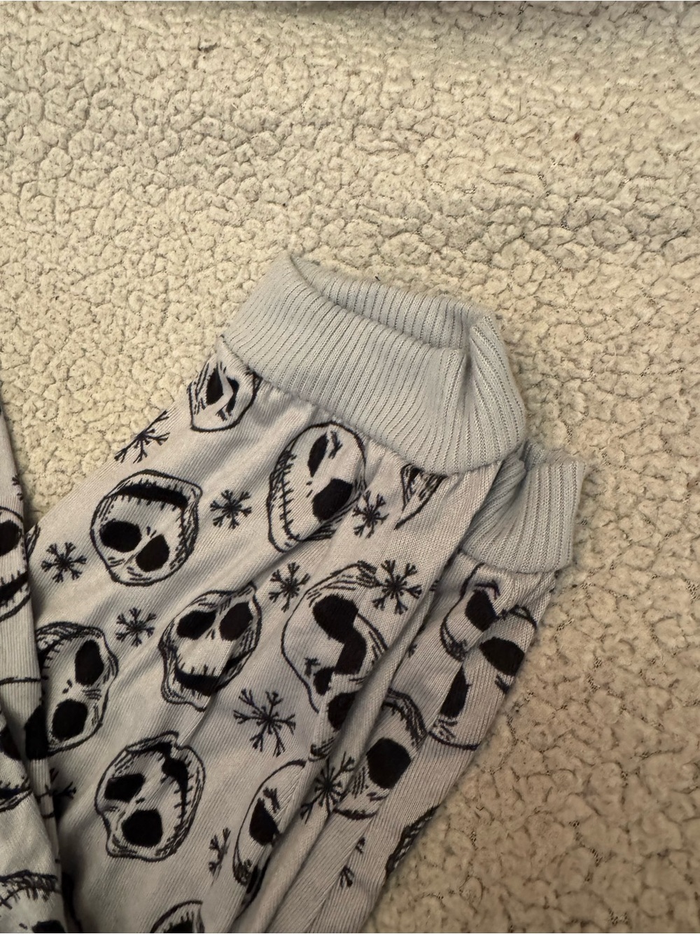 Disney Gray Pajama Pants with Black Jack Skellington Faces - Picture 2 of 4